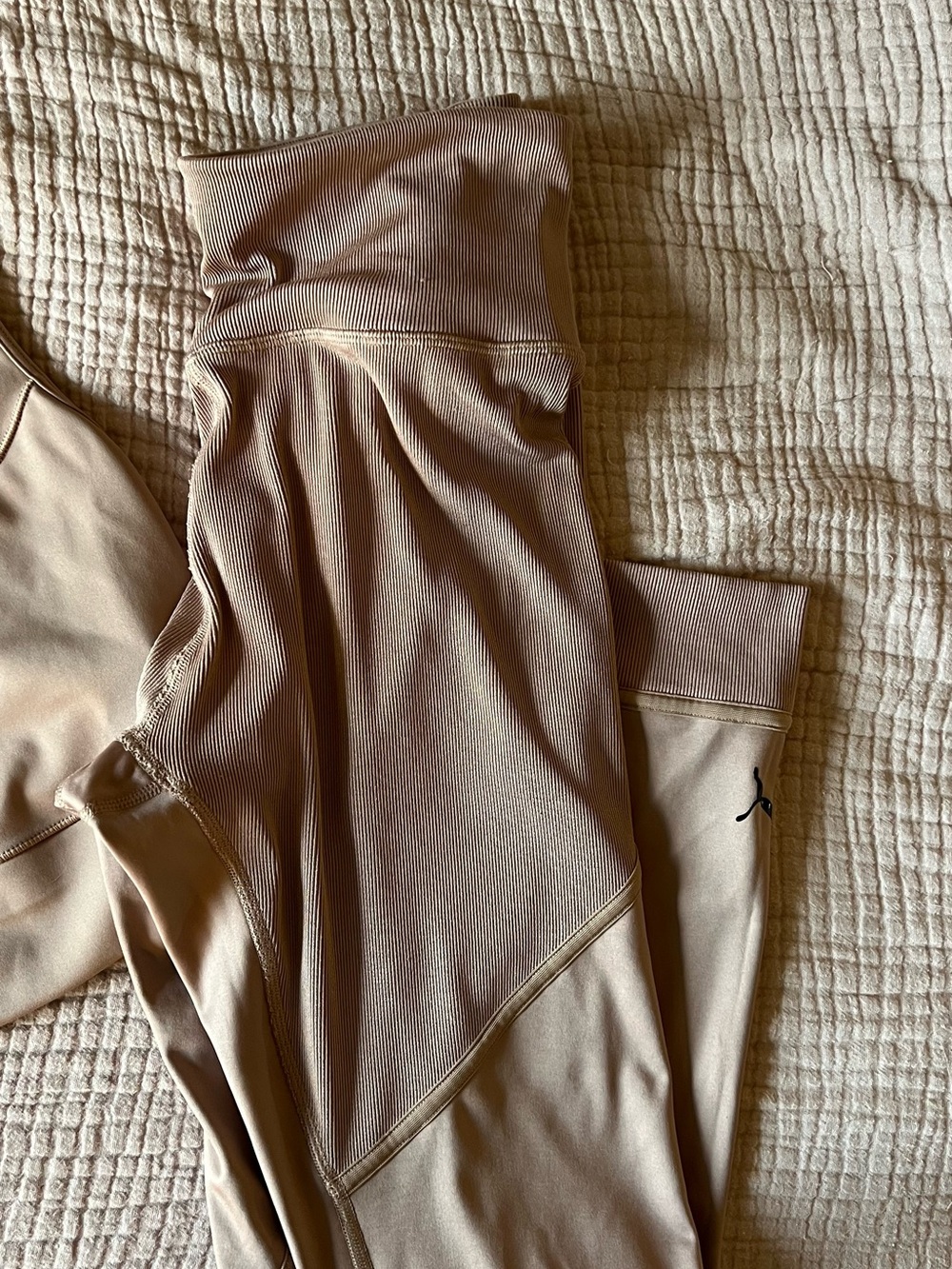 Puma Ribbed Workout Set in Camel - Picture 5 of 8